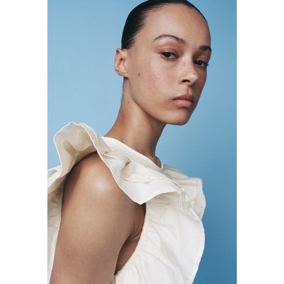 RARE!!! ZARA Ruffled Midi Dress NWT - Picture 12 of 16